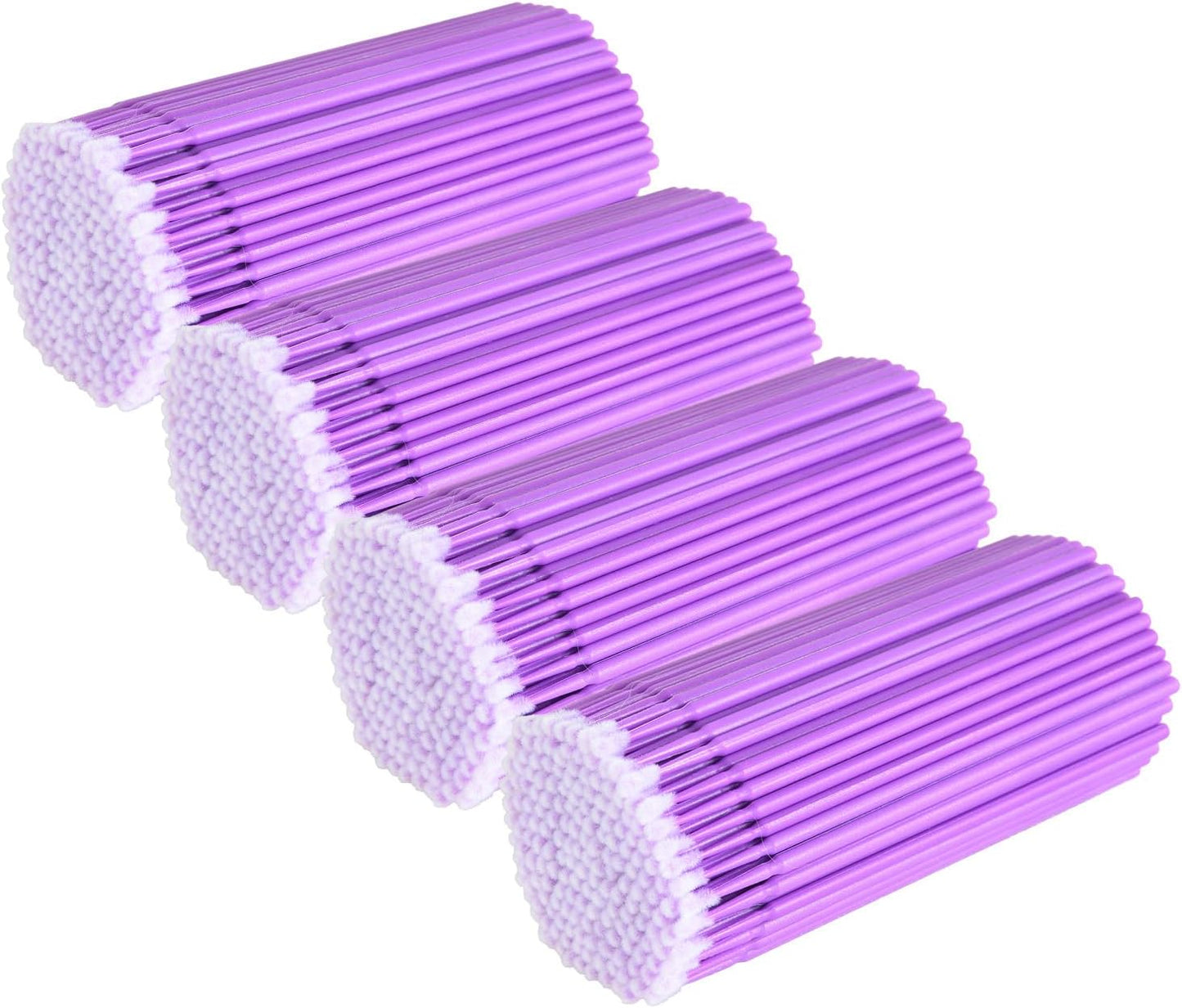 400PCS Disposable Micro Swabs for Eyelash Extension, Micro Cotton Swabs, Micro Applicators Eyelash Swabs for Makeup Application (Purple)