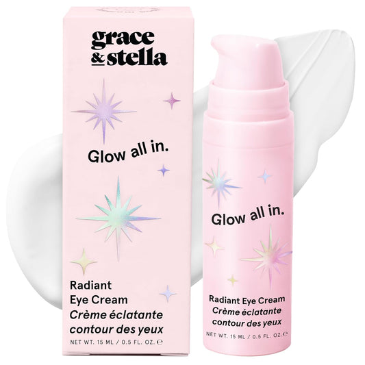 grace & stella Retinol & Caffeine Under Eye Serum Anti Aging - Travel Essentials - Hydrating Cream with Niacinamide, Peptides - Reduce Wrinkles, Crow's Feet, Puffiness - Vegan Skincare (0.5 floz/15ml)