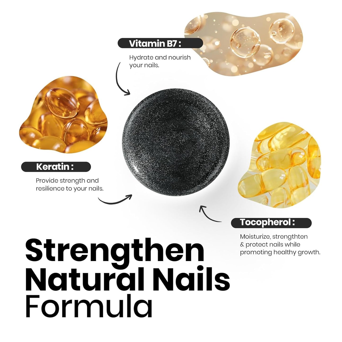 Beetles Black Glitter Nail Polish-1Pcs 15ml Fast Drying Nail Polish Shimmer Black Winter Nail Polish Nail Lacquer Glossy Finish Nail Art Design for Women,Up to 8 Days of Wear, 0.51 FL OZ