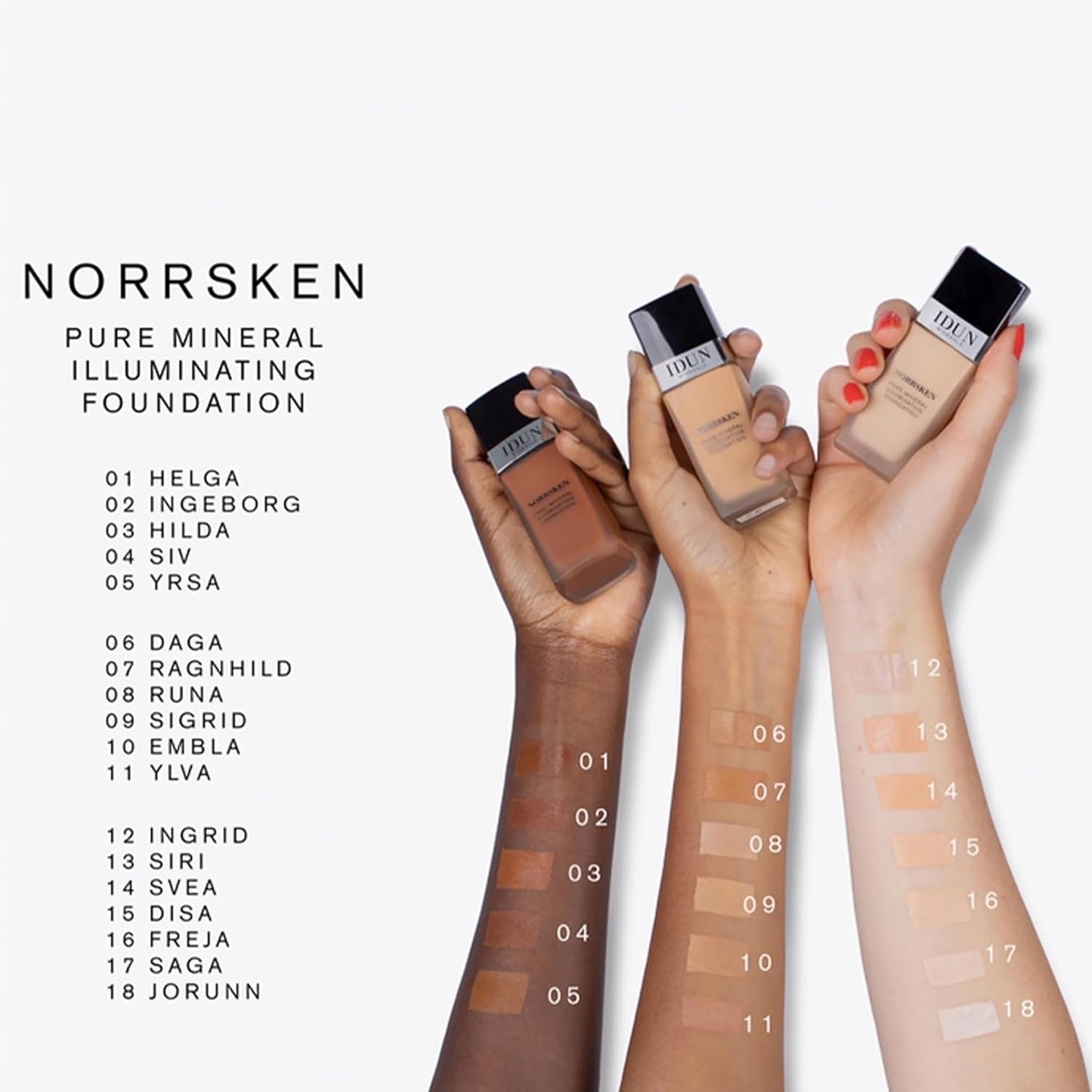 Liquid Norrsken Foundation - Silky Smooth Coverage - Luminous, Dewy Finish for Dry and Dull Skin - Water Resistant and Vegan Makeup - 227 Helga - Neutral Deep - 1.01 oz