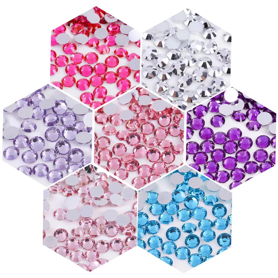 1000 Pieces SS20 5mm Flatback Rhinestones Clear Glass Round Gems Crystals for Nail Art DIY Crafts Clothes Shoes Bags （Crystal Yellow）