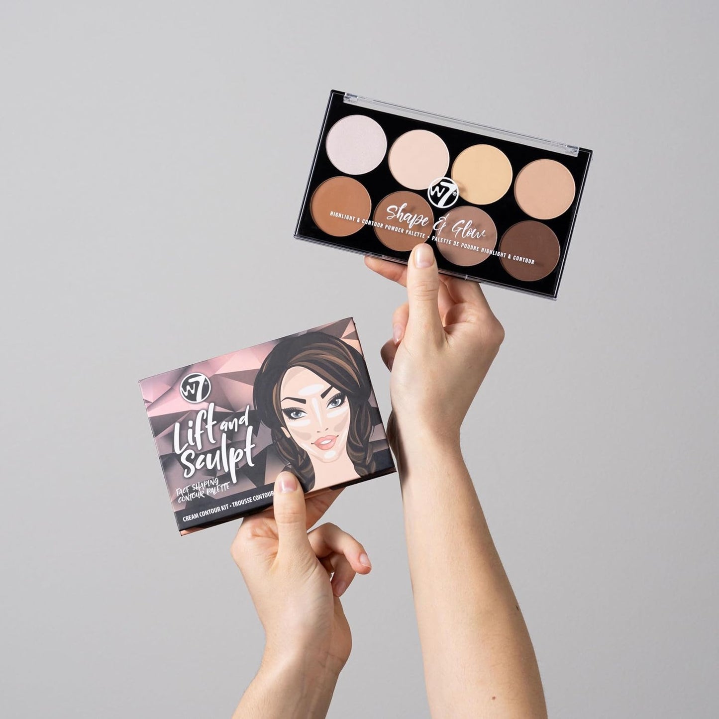 W7 Lift & Sculpt, Shape & Glow Set - 2 Piece Set - Cream Contour & Powder Contour Palette Duo