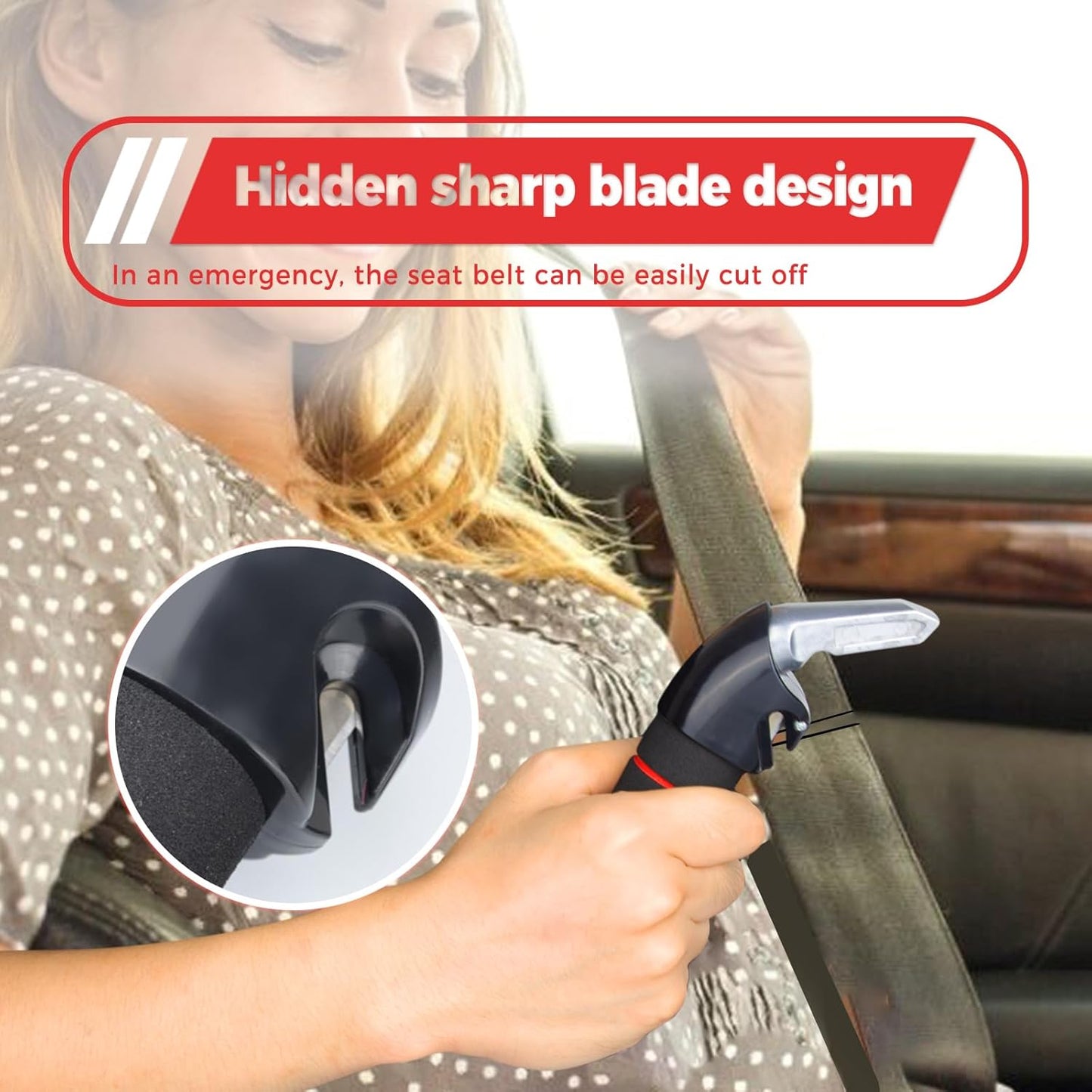 Car Handle Assist for Elderly Car Door Handle, Mobility Car Assist Transfer Support Handle, Multifunction Automotive Grab Handles, Aids for Disabled and Elderly（1Pack, Red）