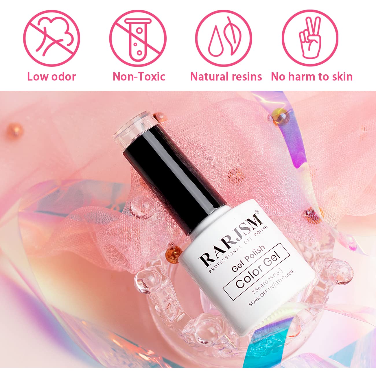 RARJSM Cat Eye Gel Nail Polish, Galaxy Chameleon Magnetic Gelpolish Hot Pink Holographic Glitter Gel Soak Off UV LED DIY Manicure Art for Salon Designs and Home DIY 7.5ML/0.26fl oz