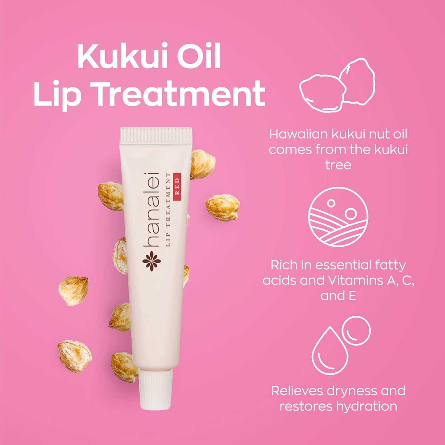 Hanalei Hydrating Lip Treatment Balm – Cruelty-Free, Paraben-Free Moisturizer for Severely Dry, Chapped Lips – Kukui Oil, Shea Butter & Grapeseed Oil –Multi Colored Tint, Travel-Size 3-Pack (5ml X 3)