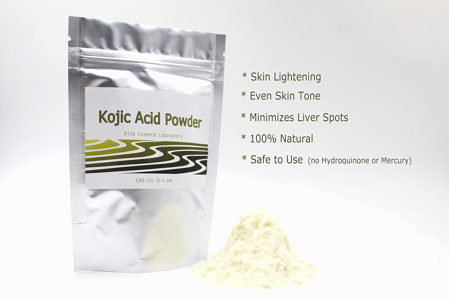 Kojic Acid Powder, Pure 99.5%, Natural, 100g, 3.6oz