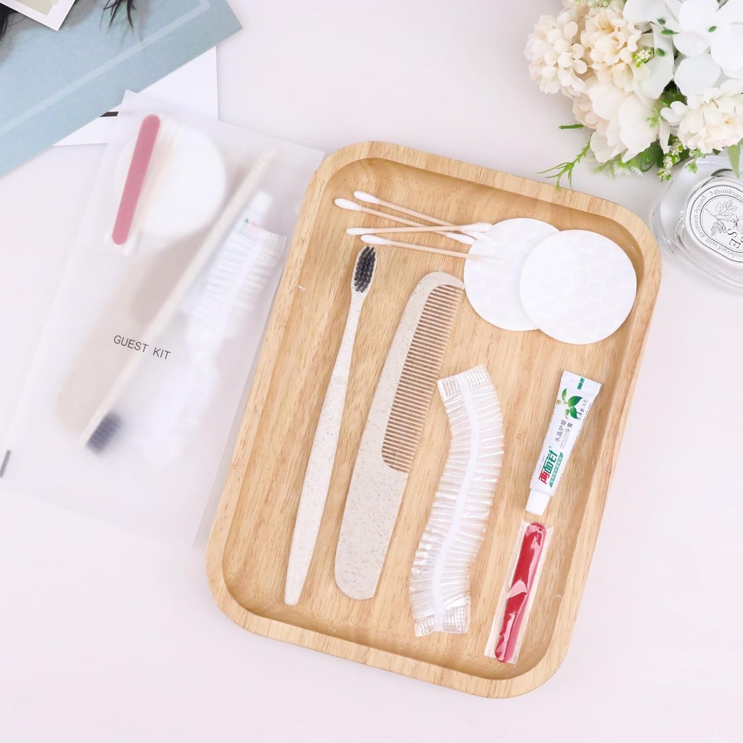 Hygiene Kit, Hygiene Kit Bulk, Travel Hygiene Kit with Toothbrush, Toothpaste, Care Package, Comb, Shower Cap, Individually Packed, Suitable for Hotel, Home, Camping, Travel (20-Pack)