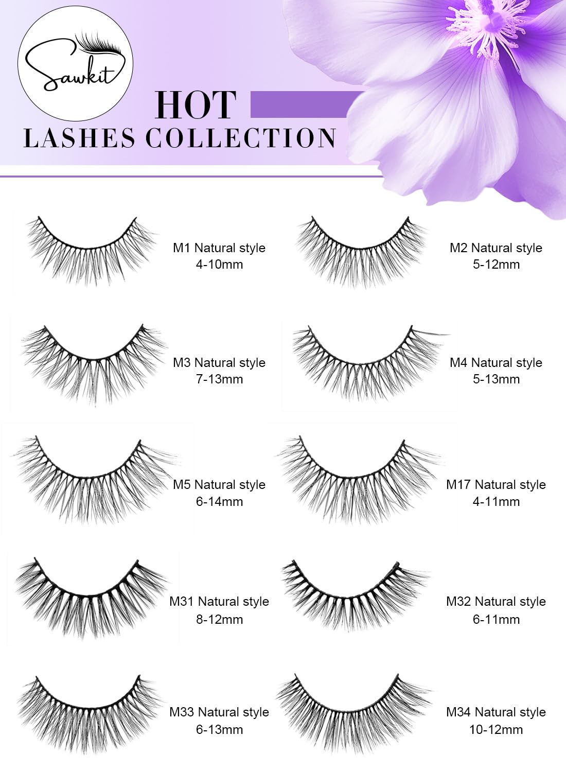 Classic Fake Eyelashes – 4-10mm Lash Extensions – Luxurious Natural Mink Lashes Eyelash Extensions – Comfortable and Easy to Apply – High-End Fiber Lashes for Superior Volume