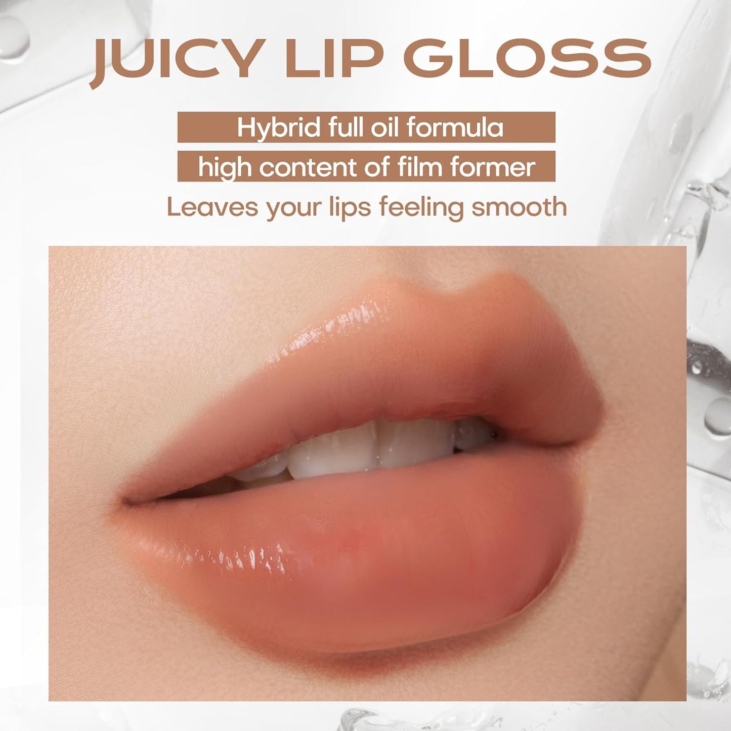 Mistine Lip Gloss Lip Oil Lip Plumber Non-sticky Tinted Lip Gloss for Women Infused with 1% Peptide Finish Lip Tint Hydrating Lip Stain Lightweight Feeling J01 Until Sunset 0.1 fl oz