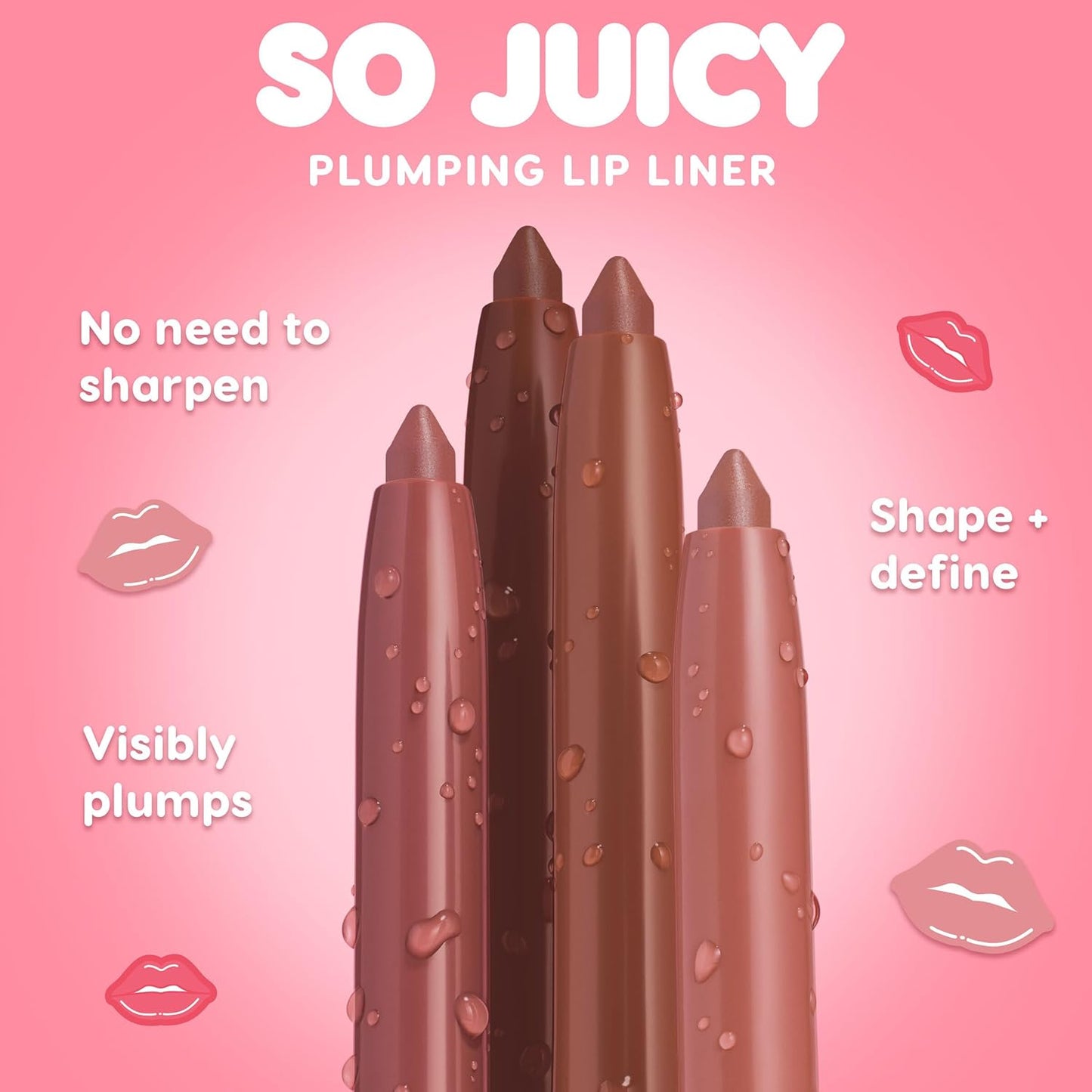 ColourPop So Juicy Plumping Lip Liner with Peptides - Long Lasting Lip Liner for Visibly Plumped & Shaped Lips - Enriched with Smoothing Ceramides & Peppermint - ETA (0.01 oz)