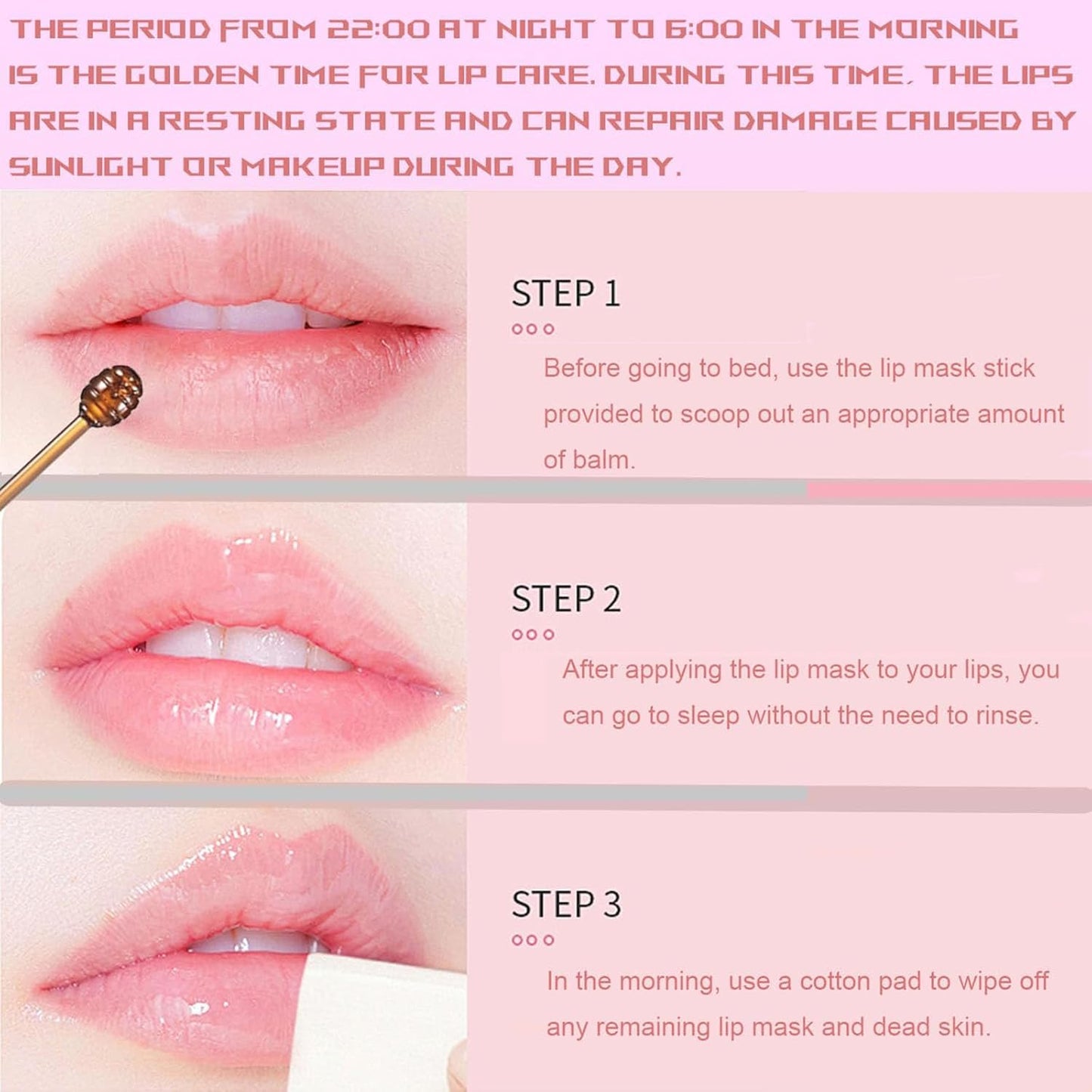 4 PCS Bee Lip Balm Honey Pot, Coconut Aloe Vera Peach Mint Sleeping Lip Mask Overnight with Sticks, Exfoliating Prevention Dry and Crack Lip Scrubs