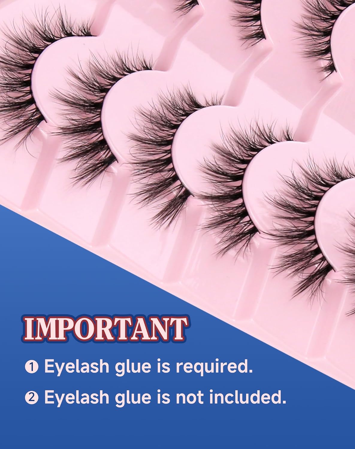 Lashes Natural Wispy Strip Eyelashes Natural Look Flared False Eye Lashes Soft Lash Fluffy Cat Eyelash 7 Pairs Everyday D05