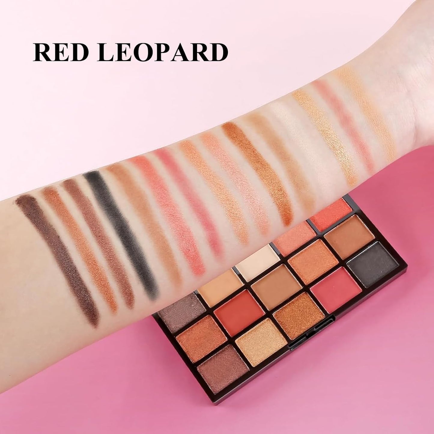 Eyeshadow Palette,Eye Shadow Pallet Makeup 15 Colors,Colorful Highly Pigmented Matte & Shimmer Makeup Eyeshadow for Women (RED LEOPARD)