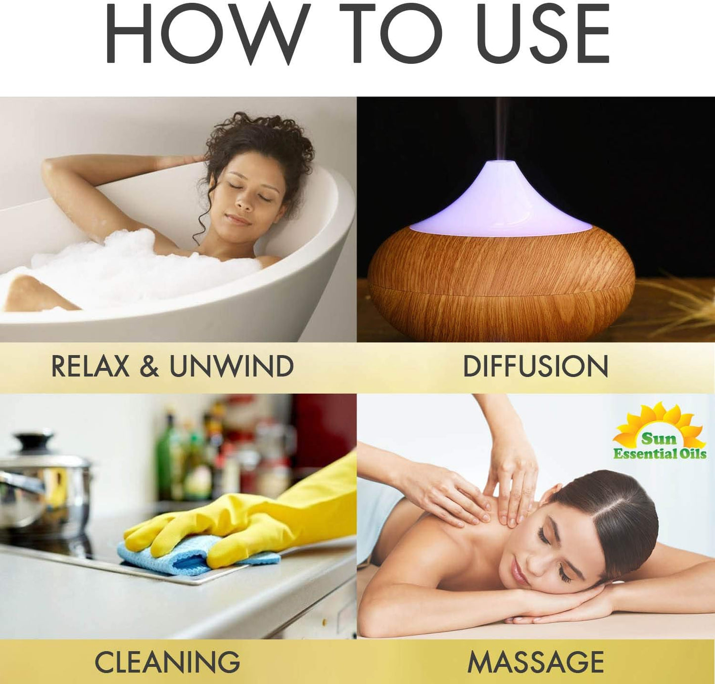 Sun Essential Oils – 2 oz Bay Essential Oil with Dropper for Diffuser, Massage Therapy, Scalp Care, Aromatherapy, Fresh Scent for Candle, Lotion & Shampoo Making, Room Fragrance