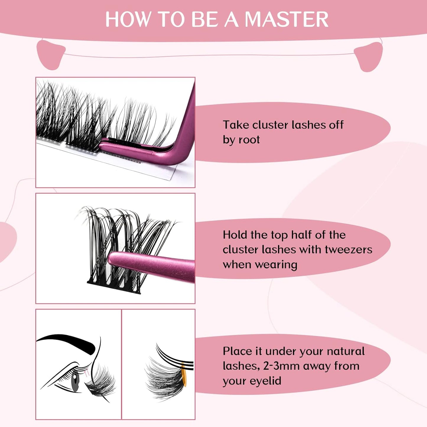 Cluster Lashes 72 Pcs Lash Clusters DIY Eyelash Extension Individual Cluster Eyelashes Tender Style Self-Application Fluffy Super Thin Band Reusable Soft & Comfortable(Tender-D-8-16mix)