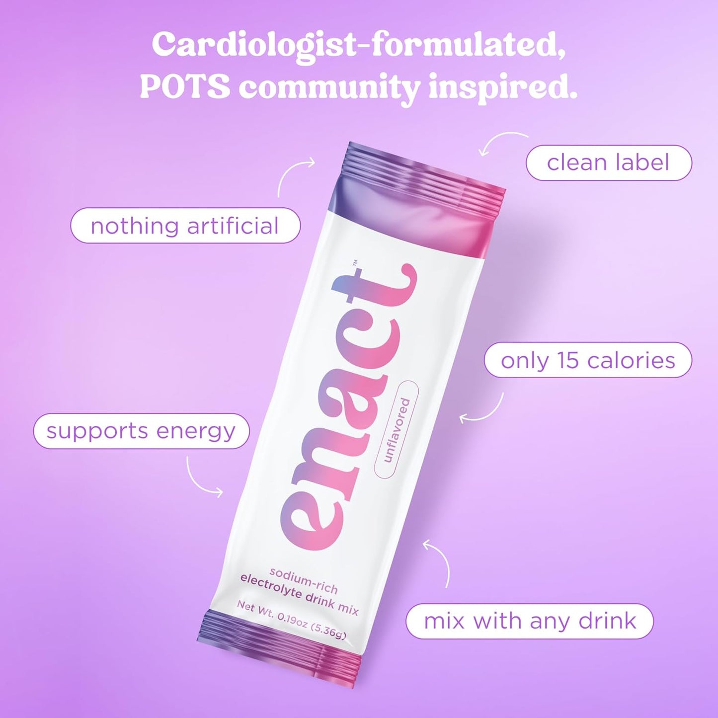 Electrolyte Powder Drink Mix, Doctor-Formulated Electrolytes for POTS Support, High Sodium, No Artificial Sweeteners, 12 Count