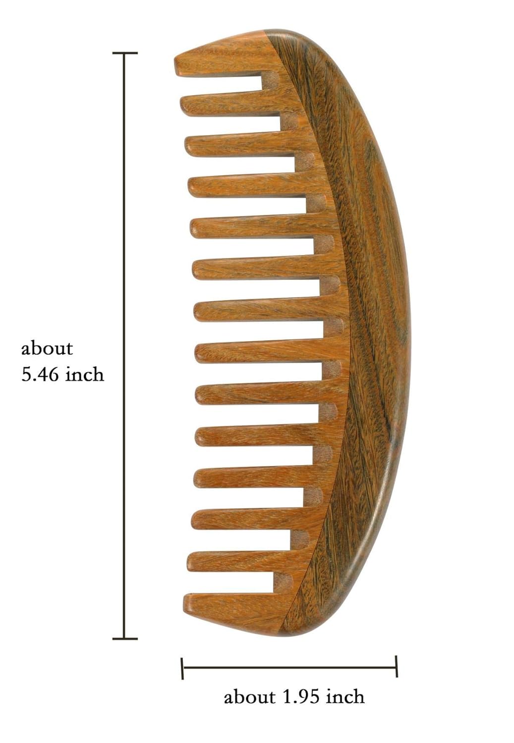 Louise Maelys Wooden Wide Tooth Comb for Curly Hair Anti-Static Sandalwood Hair Combs for Adults and Kids