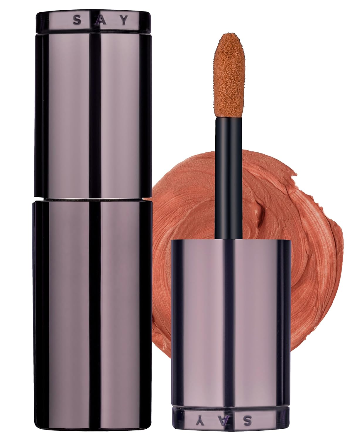 HEVVYMAKEUP Blurring Effect Lip Tint - Airy Velvet Matte Lips - Vegan, Longwear, Vibrant, Buildable Creamy Soft Texture - Korean Lip Makeup, Figgy Caramel, 0.13 fl.oz.