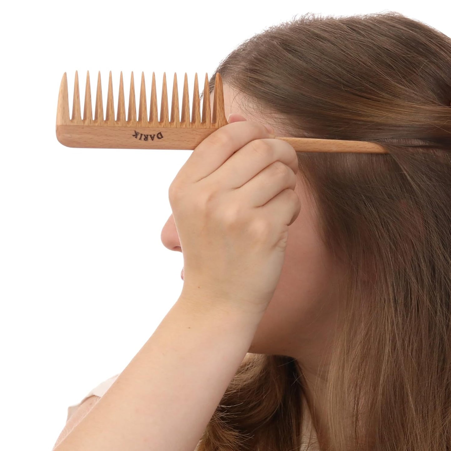 Wide Tooth Wooden Comb Handmade - Natural Vintage Style Wide Tooth Comb for Curls Gentle Styling - Anti-Static Wood Hair Combs For Women Detangling (Wide Tooth Tail Comb)