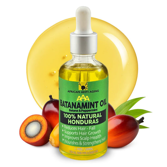 AAA (African Anti-Aging) 100% Natural Honduras Batana Oil – Supports Hair Growth, Repairs Damaged Hair, Moisturizes Dry Scalp & Skin – Made in USA 1.7 fl oz – For All Hair&Skin Types