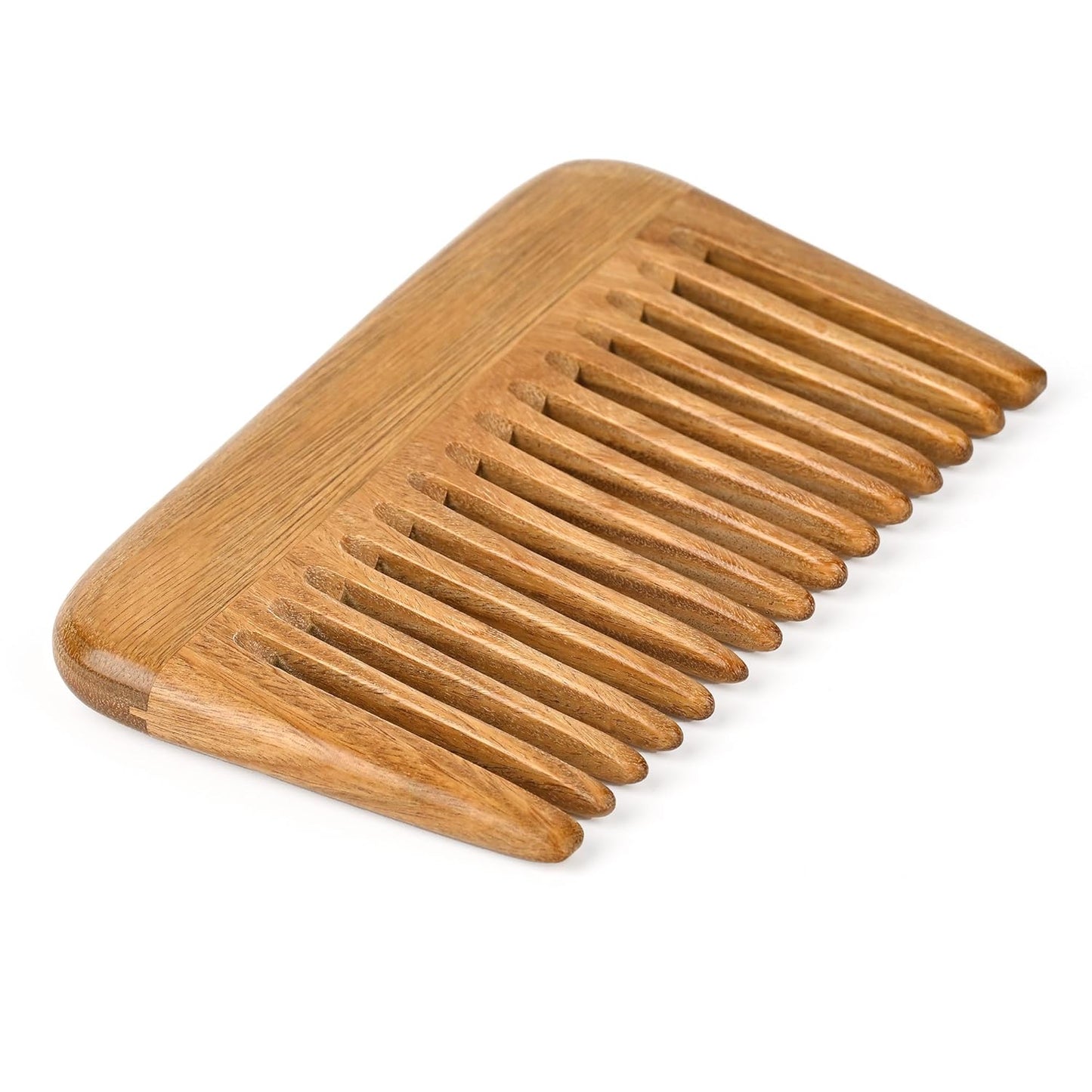 Onedor Handmade 100% Natural Green Sandalwood Hair Combs - Anti-Static Sandalwood Scent Natural Hair Detangler Wooden Comb (Wide Tooth Mini Pocket Comb)