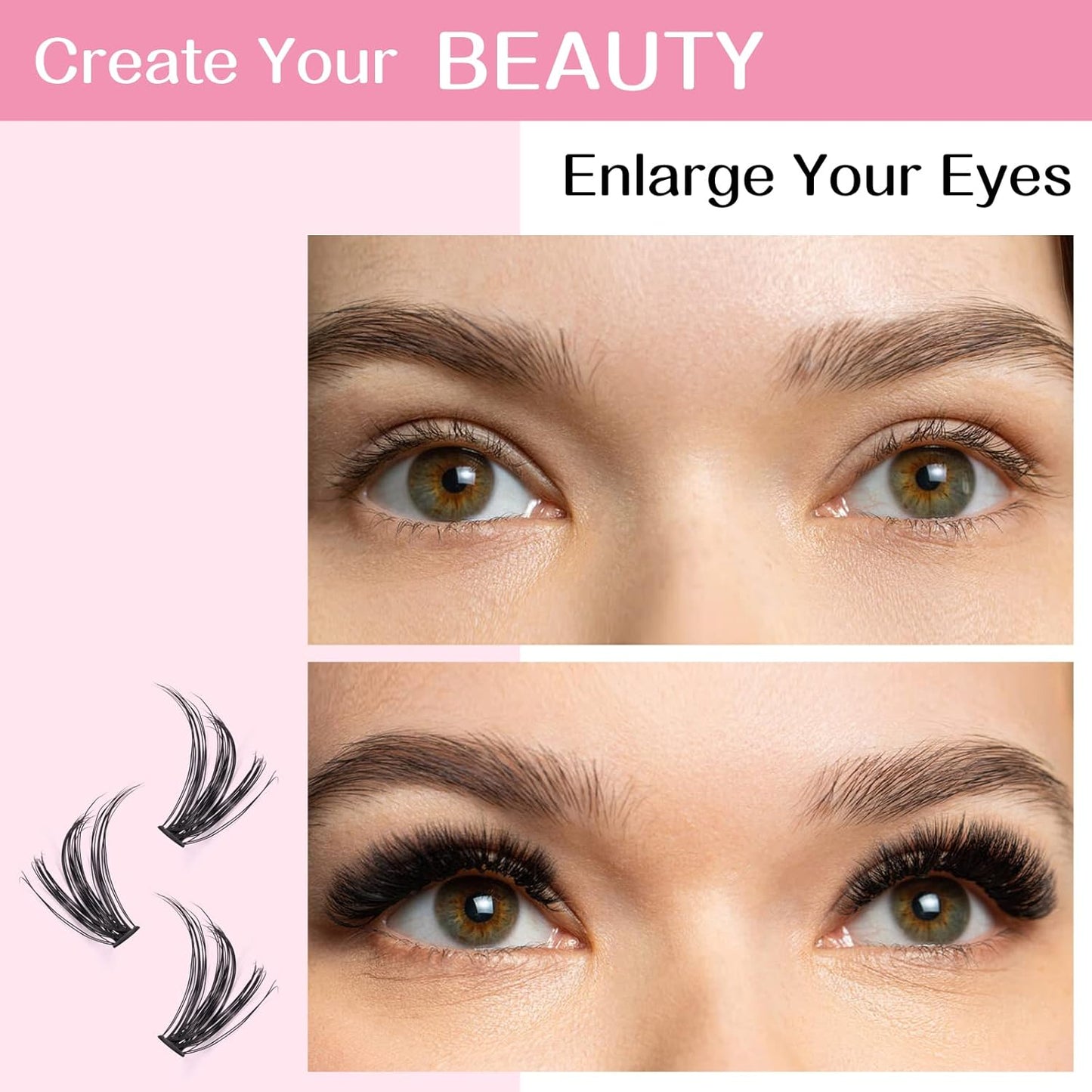 280 Pcs Individual Lashes 30D+40D Mixed Lash Clusters 14 Rows Cluster Lashes that Look Like Eyelash Extensions DIY Lash Extension Self Application At Home (30+40-D-10)