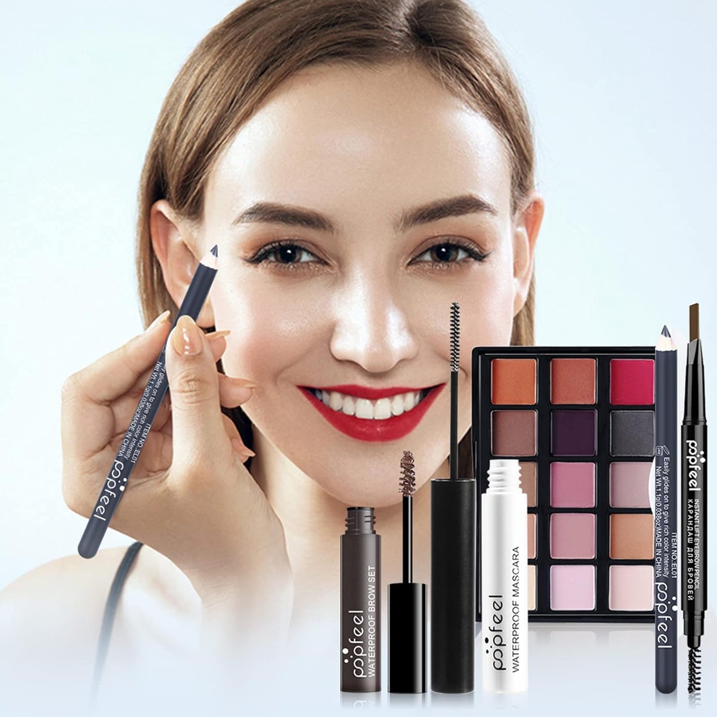 All-in-one Holiday Makeup Gift Set | Full Makeup Kit for Women Multipurpose Essential Bundle Include Eyeshadow Palette Lipstick Blush Concealer Face Powder Eyeliner Mascara Lipgloss Brush