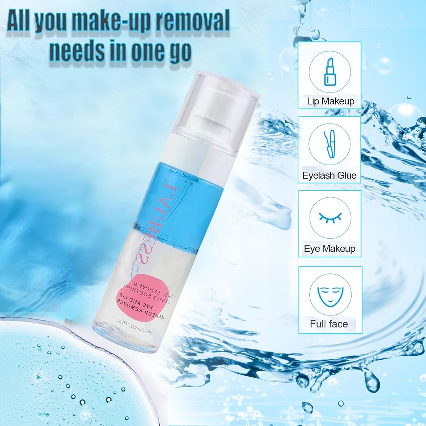 Lash Remover for Lash Extensions 80ml Cluster Lash Glue Remover Individual Lash Extension Remover Lash Cluster Remover Eyelash Glue Remover