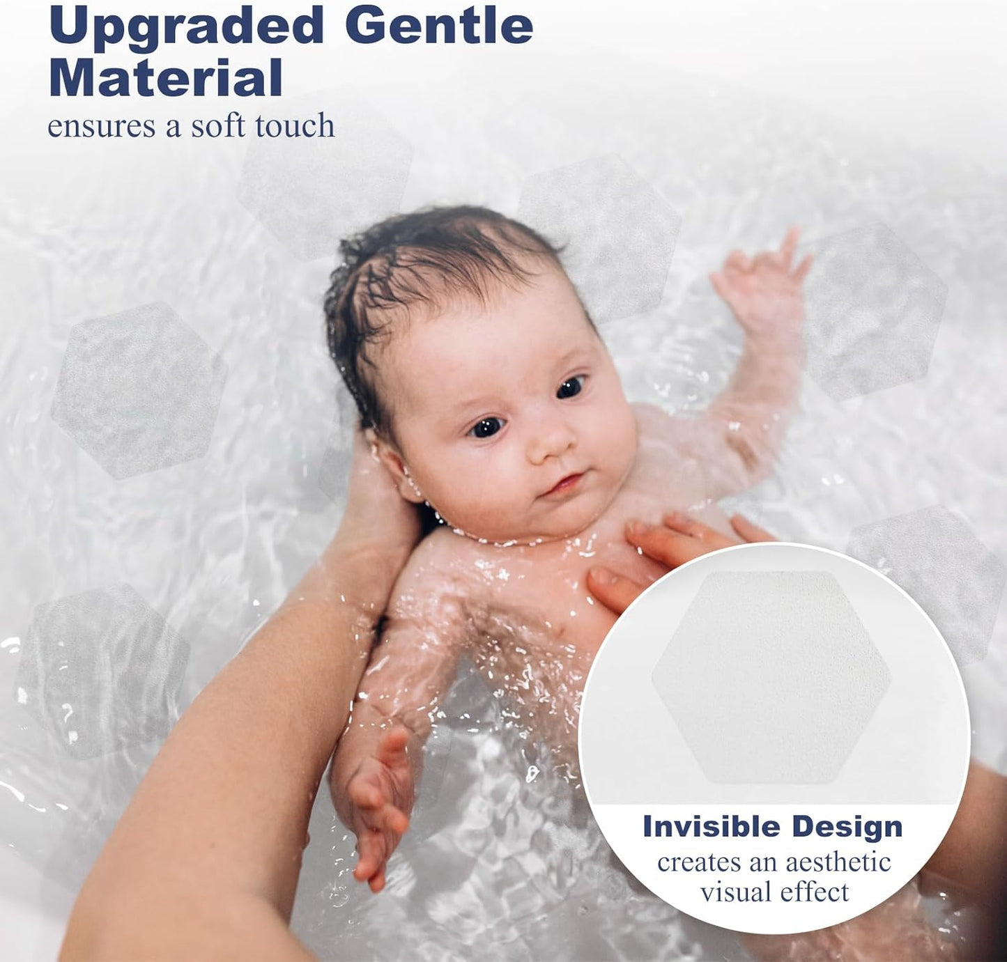 28 PCS Shower Floor Non Slip Stickers with Strong Adhesive, Invisible & Durable Anti Slip Shower Stickers with Scraper for Bath Tub, Pools and Stairs(Clear,Hexagon)