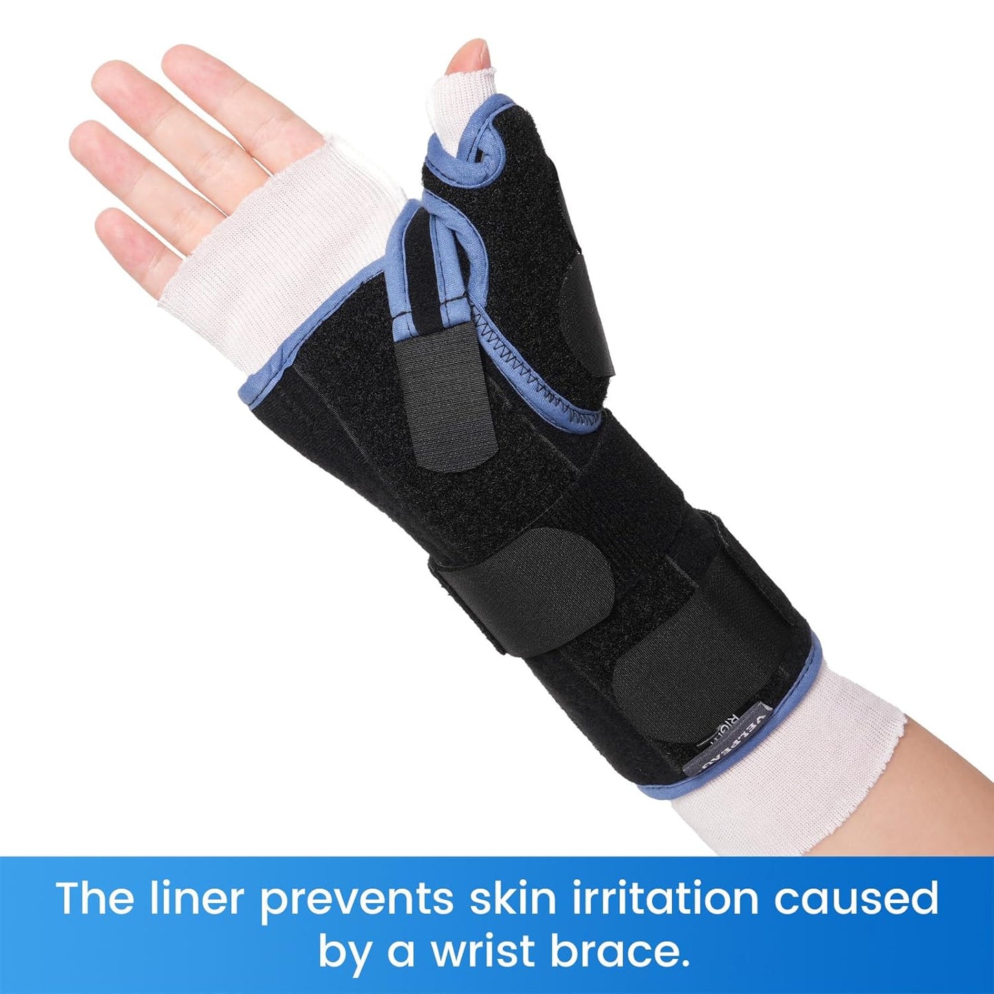 Velpeau Hand Socks for Splint (Pack of 10), Breathable, Thin Stockinette Tubing for Arm, Wrist Brace with Thumb Spica Liner, Cotton Gauze Sleeve, Under Cast Wrap, Arm Cover for Men and Women (White, Light Version, S)