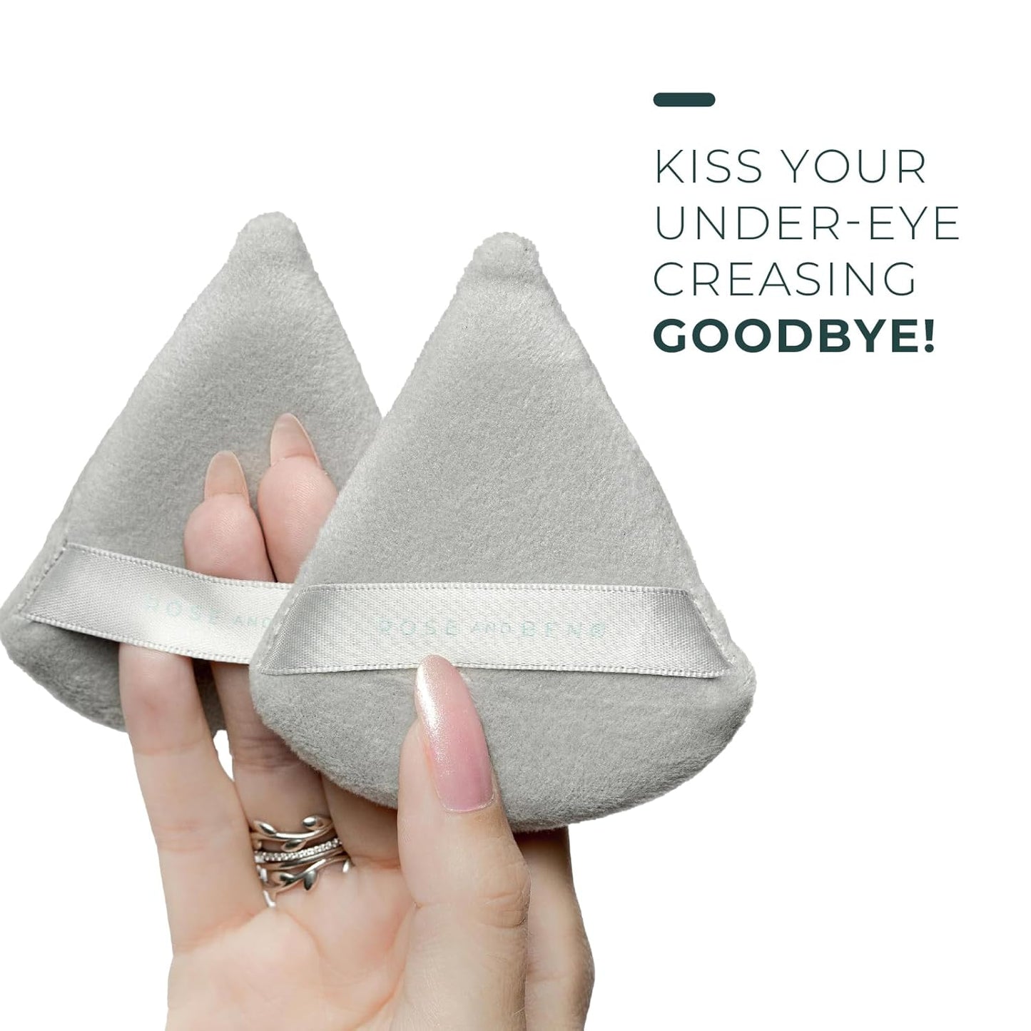 Rose and Ben Beauty Setting Puff | Flawless Undereye Concealer & Powder Application | Professional Makeup Blending Puff - Set of Two