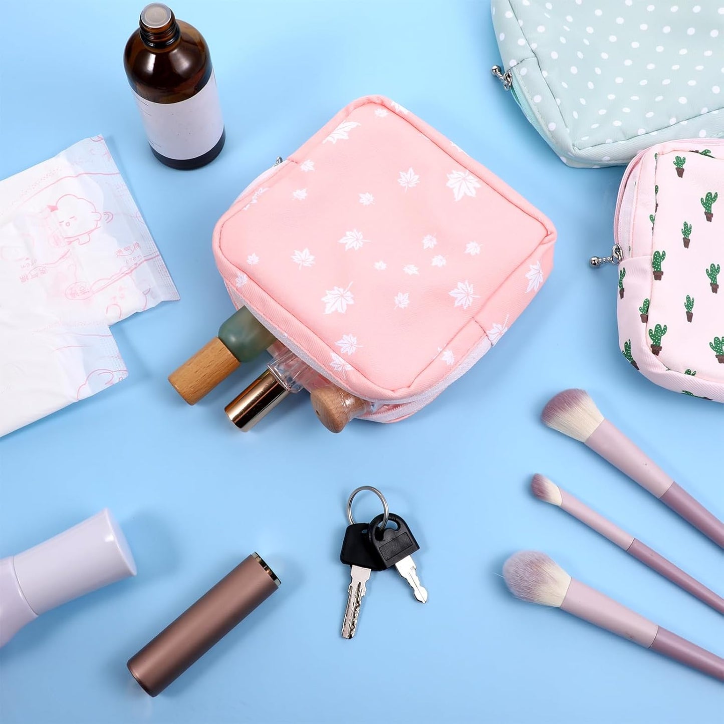 3 Pcs Sanitary Napkin Storage Bag, Portable Period Bags for Women Reusable Pad Bag for Period Feminine Product Bags for Pads Sanitary Napkins Tampons Panty Liners Storage