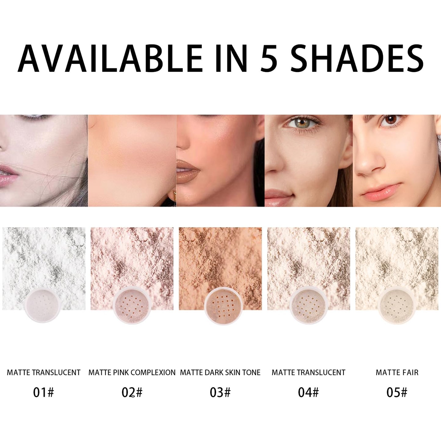 2PCS Loose Face Powder, Oil Control Minimizes Pores and Fine Lines, Loose Baking Face Setting Powder Makeup, Oil Control Soft Focus Effect Make Up, Matte Ultra Flawless Finish(04# Natural)