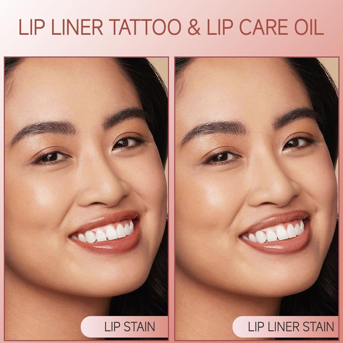 KISSIO Lip Stain Set,Peel Off Lip Liner Stain and Lip Care Oil,Transfer Proof,Long Lasting and Waterproof Lip Tint,Matte Finish,Lip Combo,02 Gray pink