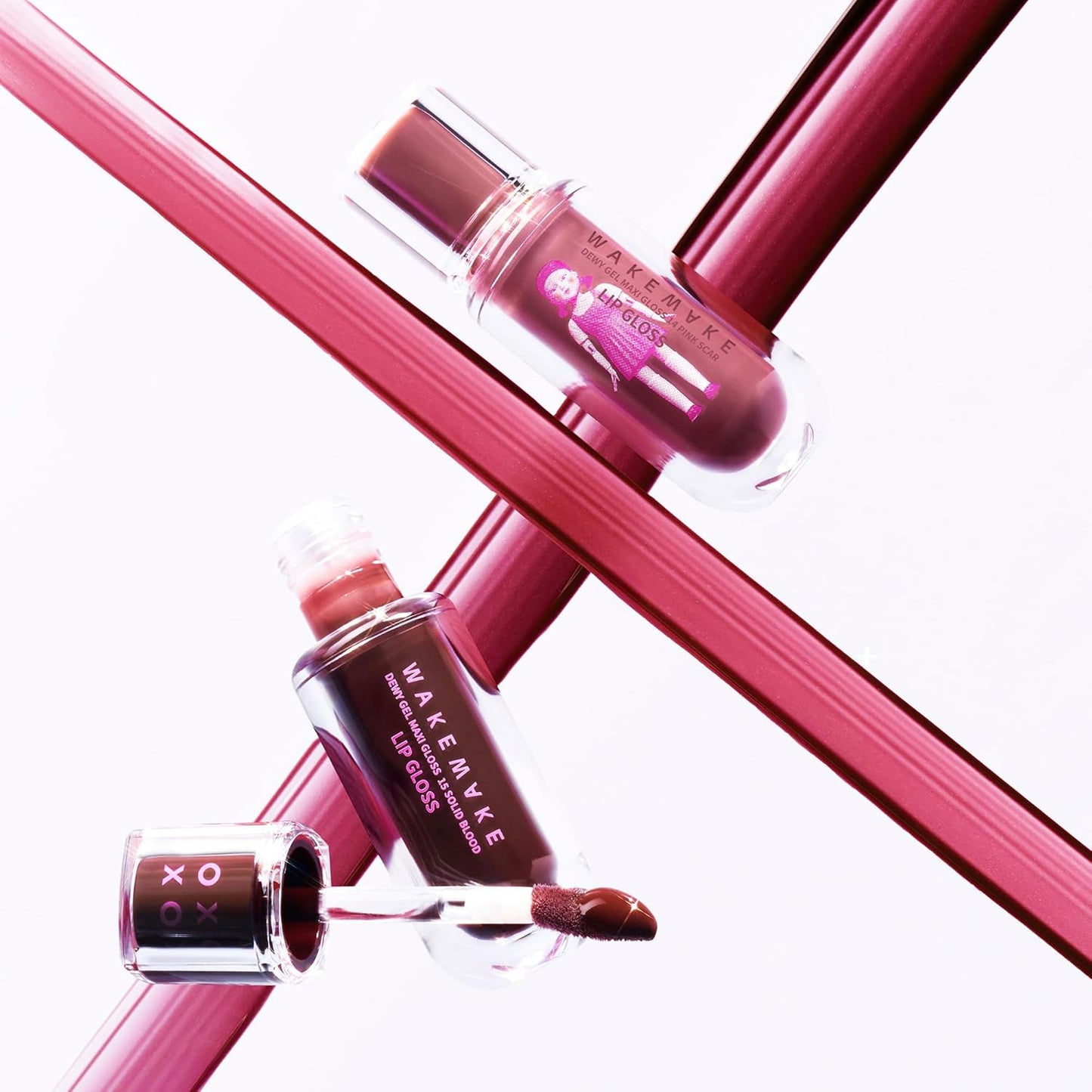 WM X NETFLIX SQUID GAME Dewy Gel Maxi Gloss 15 Solid Blood Set (+Watery Tok Tint Mini 7 Bloody Pop), lips, korean lip