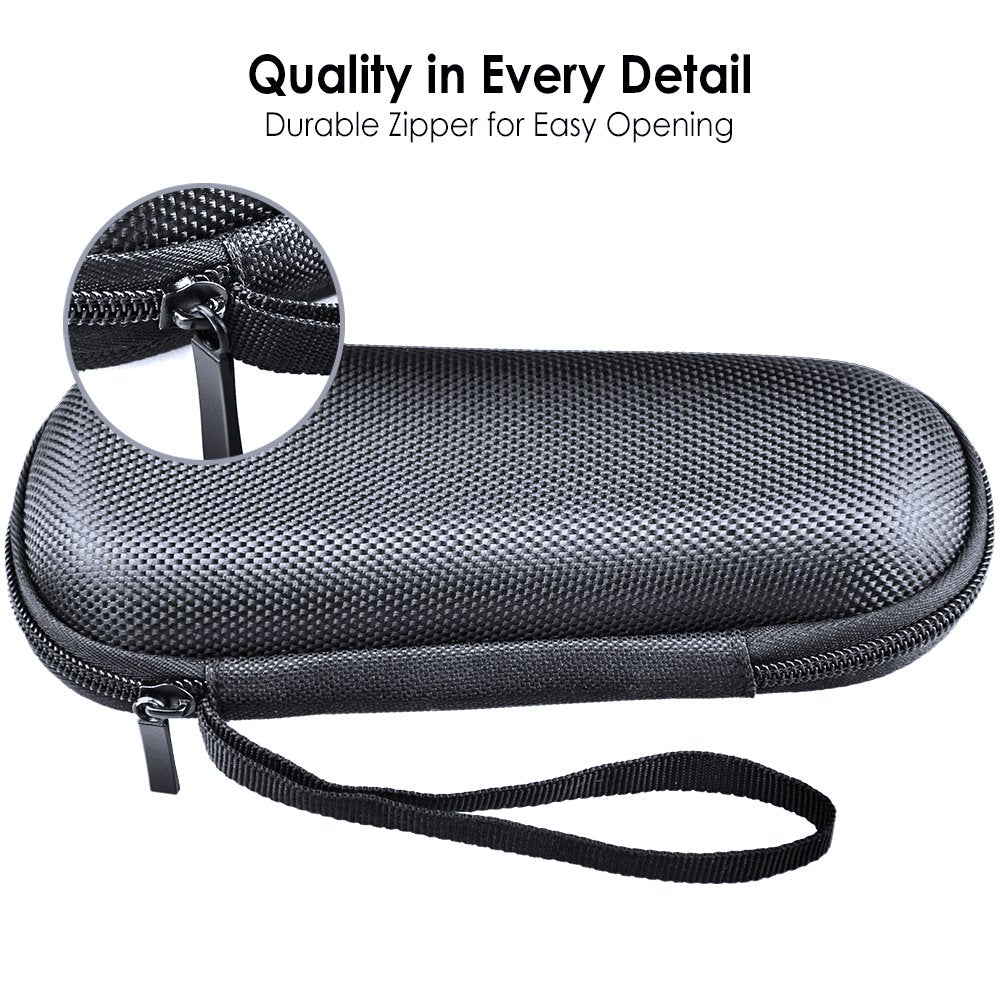 Hard EVA Razor Travel Case Compatible with Gillette Men's Razor - Mesh Pocket for 2 Razor Blades + Lightweight Carrying Handle + Durable Zipper (Only Case) (Black)