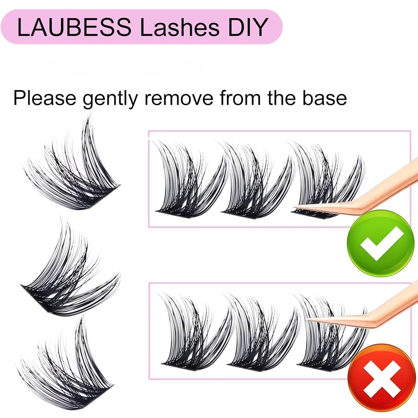 Cluster Lashes Individual Lashes D Curl Lash Clusters Volume Eyelash Clusters DIY Lash Extension Kit Fluffy Cluster Eyelash Extensions (02-0.07D, 12mm)