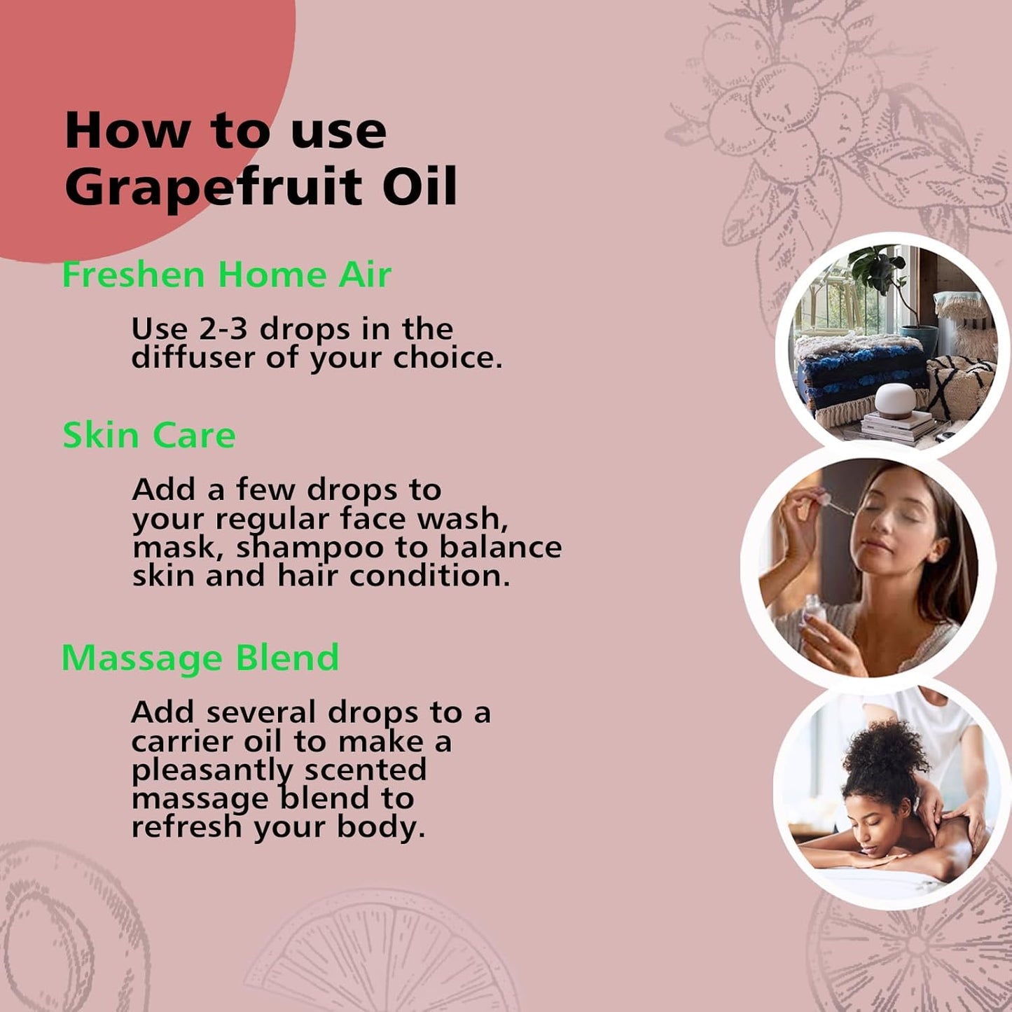 Grapefruit Essential Oil 1 Oz - 100% Pure Grapefruit Oil for Skin, Hair, Diffuser & Cleaning, Natural Citrus Aroma