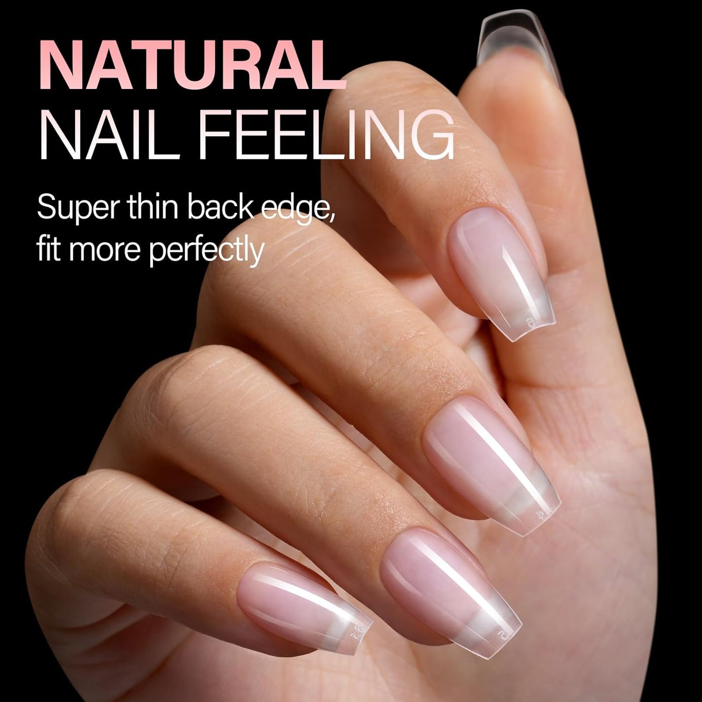 AILLSA Medium Coffin Nail Tips - Pre-shaped False Nail Tips Full Cover Matte Thickened Nails Tips, Fake Nails 450pcs 15 Sizes for DIY