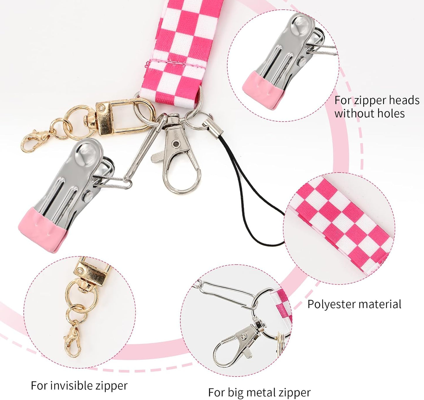 2 Pack Zipper Helper Pull for Dresses - One-Handed Zipper Puller with 3 Hooks for Dresses, Shoes and Boots, Skirts & Bags Zipper Puller Helper Aid for Women, Traveler, Seniors & Long Nails (Pink)