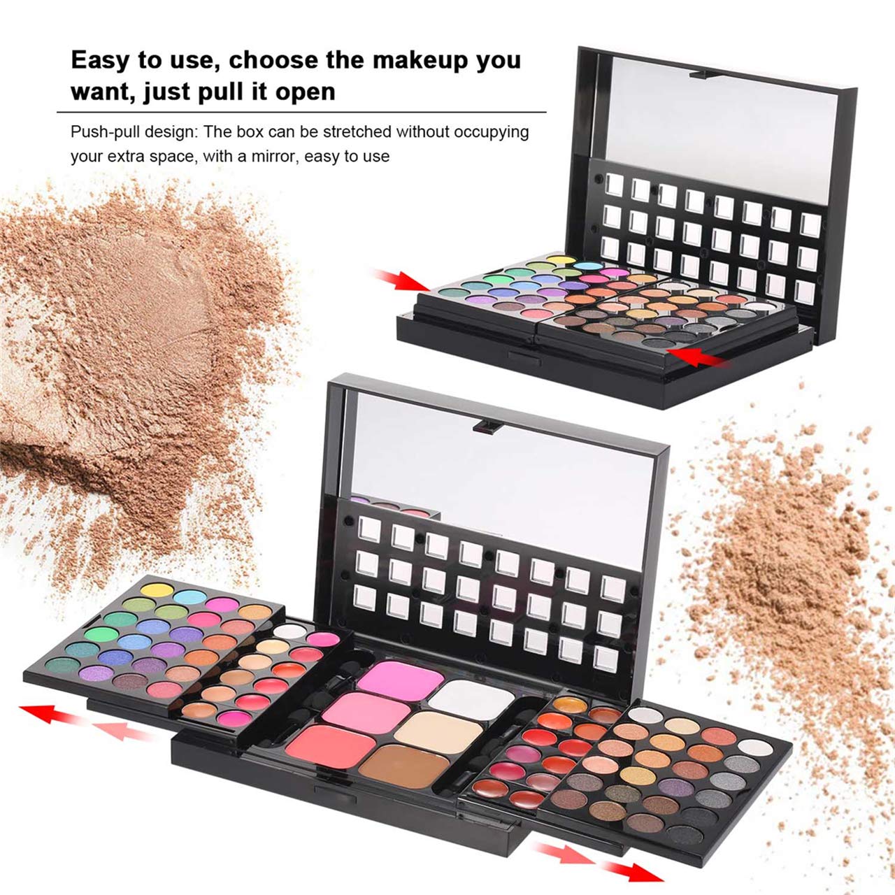 Pro Makeup Gift Set All in One Makeup Kit Cosmetic Contouring Kit 78 Colors Eyeshadow Palette with Face Blush, Lipgloss, Concealer and Eyeshadow Brushes- Ideal Holiday Gift Set#1