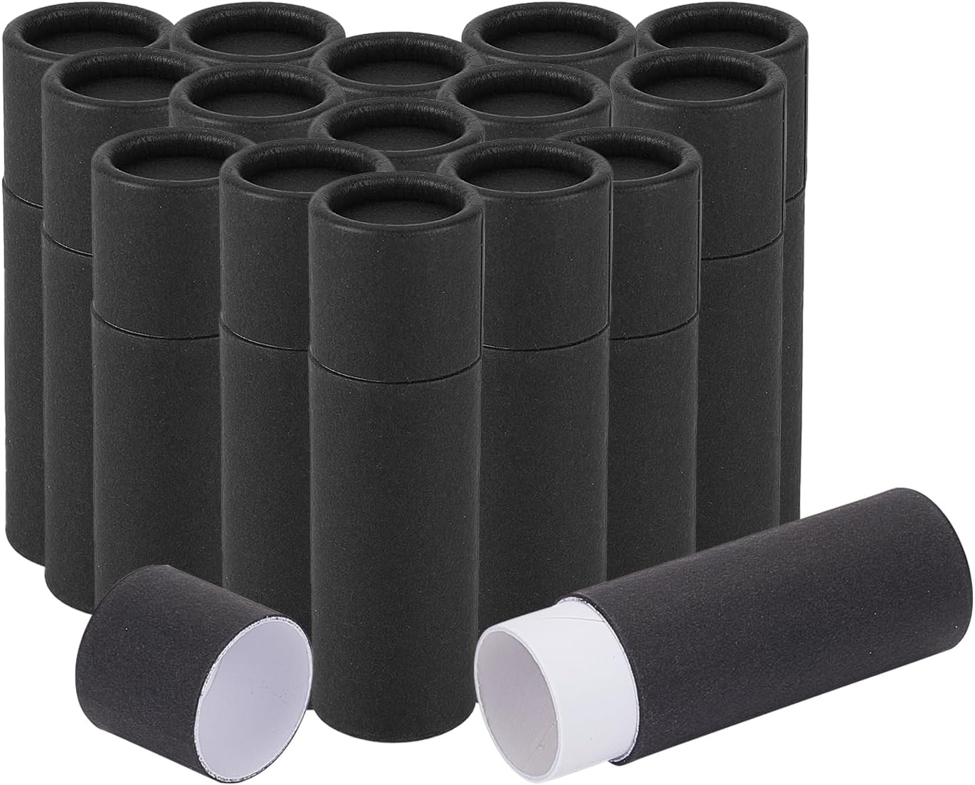 NICENEEDED 15 Pcs Paperboard Lip Balm Tubes, 0.4 Oz Kraft Paper Lipstick Tube, Cardboard Empty Deodorant Container Solid Perfume Tube Cosmetic Box for DIY Chapstick Deodorant Crayon