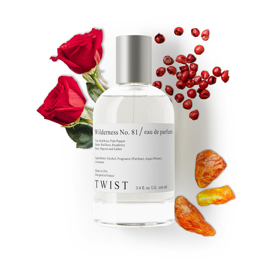 Twist Wilderness No. 81 - Eau De Parfum Inspired by Byrdo Rose Of No Man's Land, Long-Lasting Perfume For Women & Men, Paraben Free, Vegan, Clean Ingredients, Unisex - 100 ml (3.4 fl. oz.)