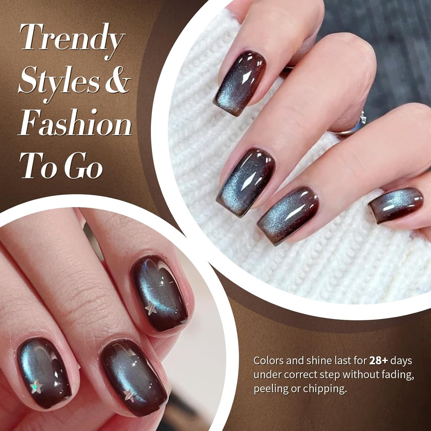 BORN PRETTY Cat Magnetic Eye Gel Nail Polish, Mint Chocolate Blue Glitter Cat Magnetic Gel Nail Polish Magnetic Nail Polish for Nail Art Manicure Salon DIY at Home 15ML