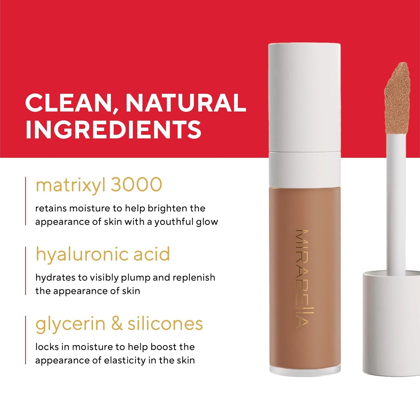 Mirabella Invincible For All Perfecting Under Eye Concealer Full Coverage - Hydrating Makeup Concealer for Dark Circles, Fine Lines & Wrinkles w/Hyaluronic Acid - Light L110