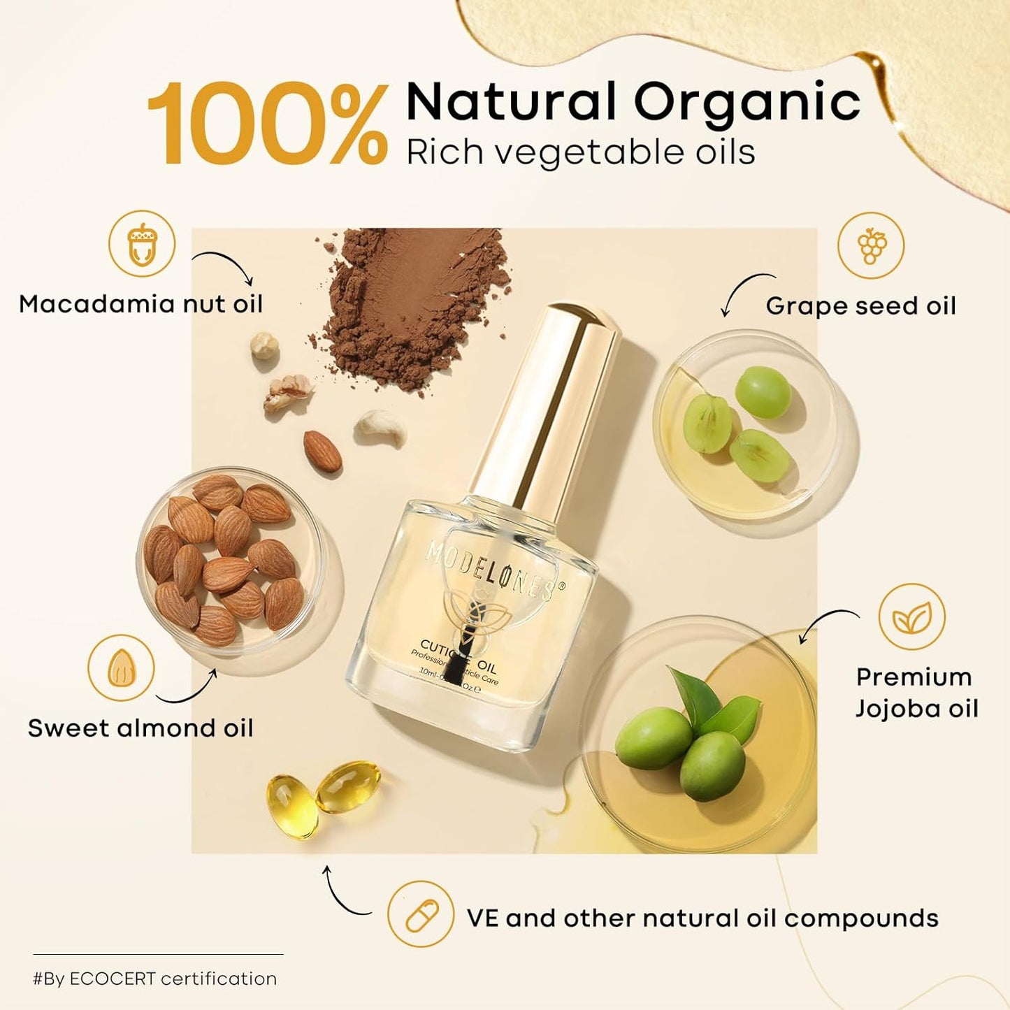 modelones 3 Pcs Gel Top Coat & Base with Cuticle Oil Set,10 ml Cuticle Protectors Set Gel Nail Polish No Wipe Base Gloss Top Coat & Nail Oil