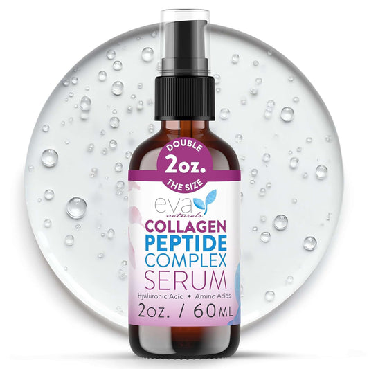 Collagen Peptide Serum for Face – Anti Aging Facial Treatment with Peptides & Hyaluronic Acid – Gentle Formula for Sensitive Skin, Microneedling Pen, Derma Roller, Skin Firming & Hydrating (2 Oz)