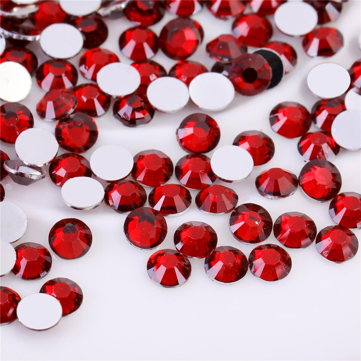 3000 Pieces SS12 3mm Flatback Rhinestones Clear Glass Round Gems Crystals for Nail Art DIY Crafts Clothes Shoes Bags （Dark Red）