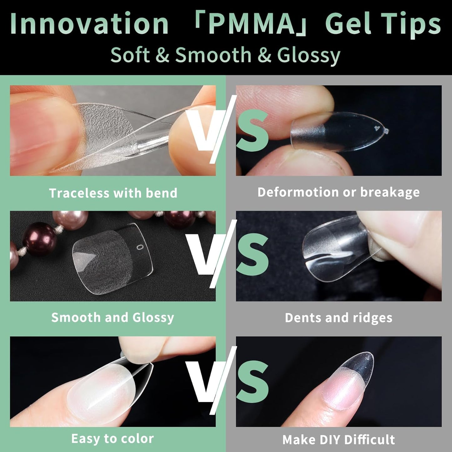 Extra Short Square Nail Tips, 216pcs Acrylic Soft Fake Nails Gel Nail Tips, Full Cover Pre-Shaped Matte Clear Press on Nails for Extension, Diy at Home Manicure 12 Sizes