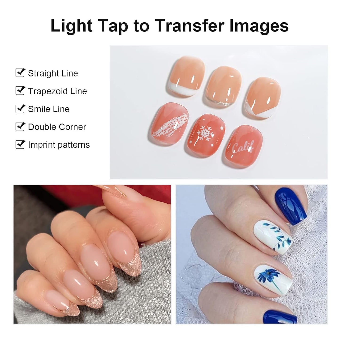 Nail Art Stamper Clear Silicone Nails Stamping Jelly with Scraper Transparent Visible Body DIY Manicure Nail Art Tool C